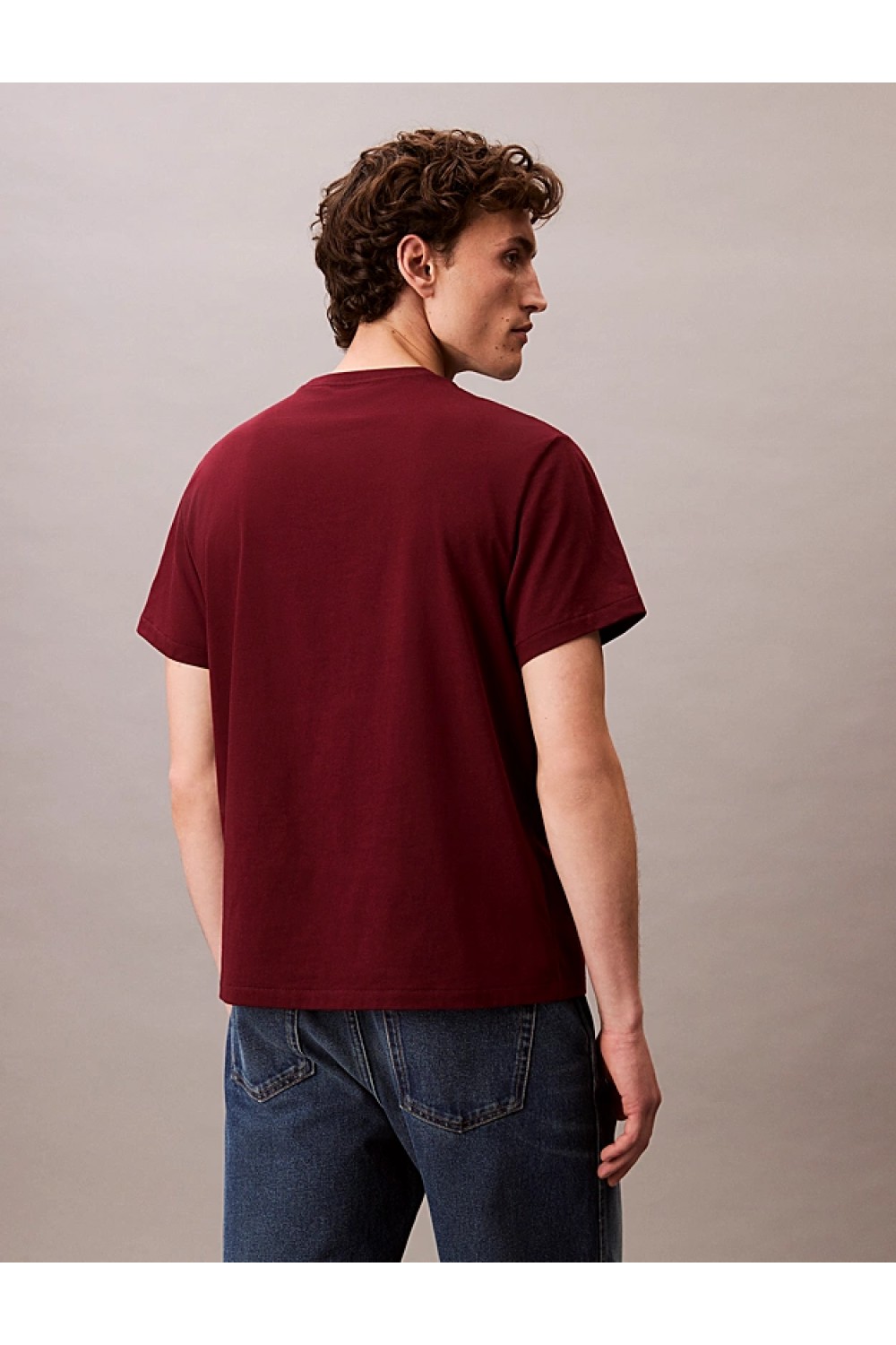 CALVIN KLEIN JEANS T-SHIRT MONOGRAM LOGO DEEP ROUGE LV04RC275G-VLP