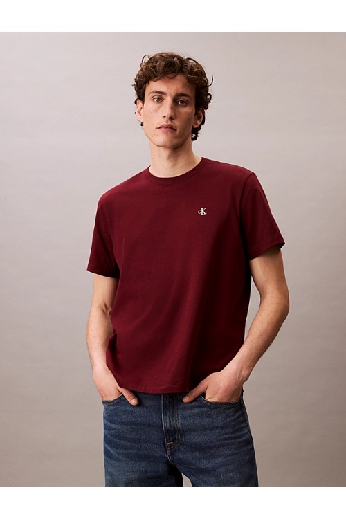 CALVIN KLEIN JEANS T-SHIRT MONOGRAM LOGO DEEP ROUGE LV04RC275G-VLP