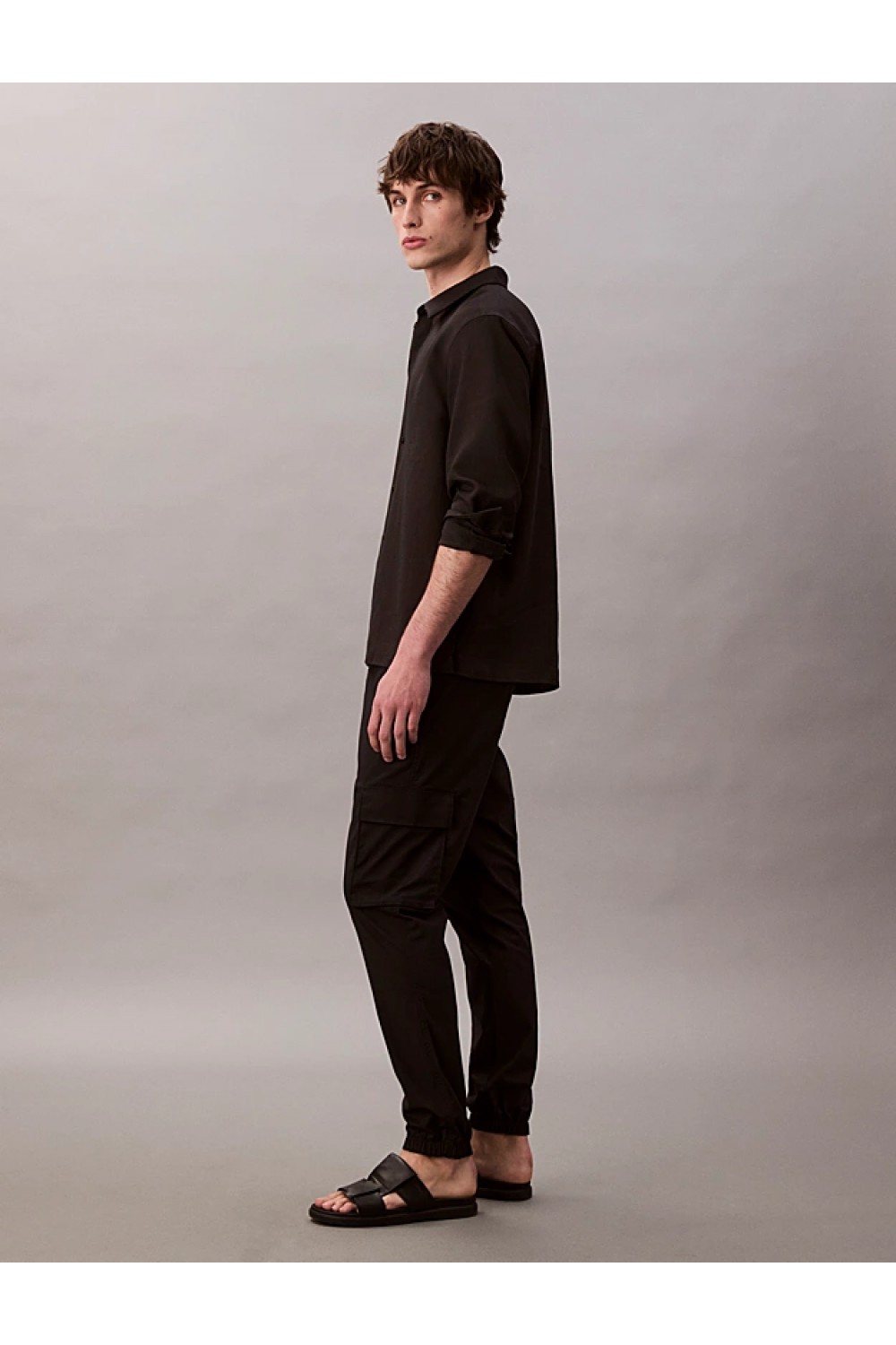CALVIN KLEIN JEANS CARGO PANTS SKINNY RIPSTOP BLACK LV04RC617G-UB1