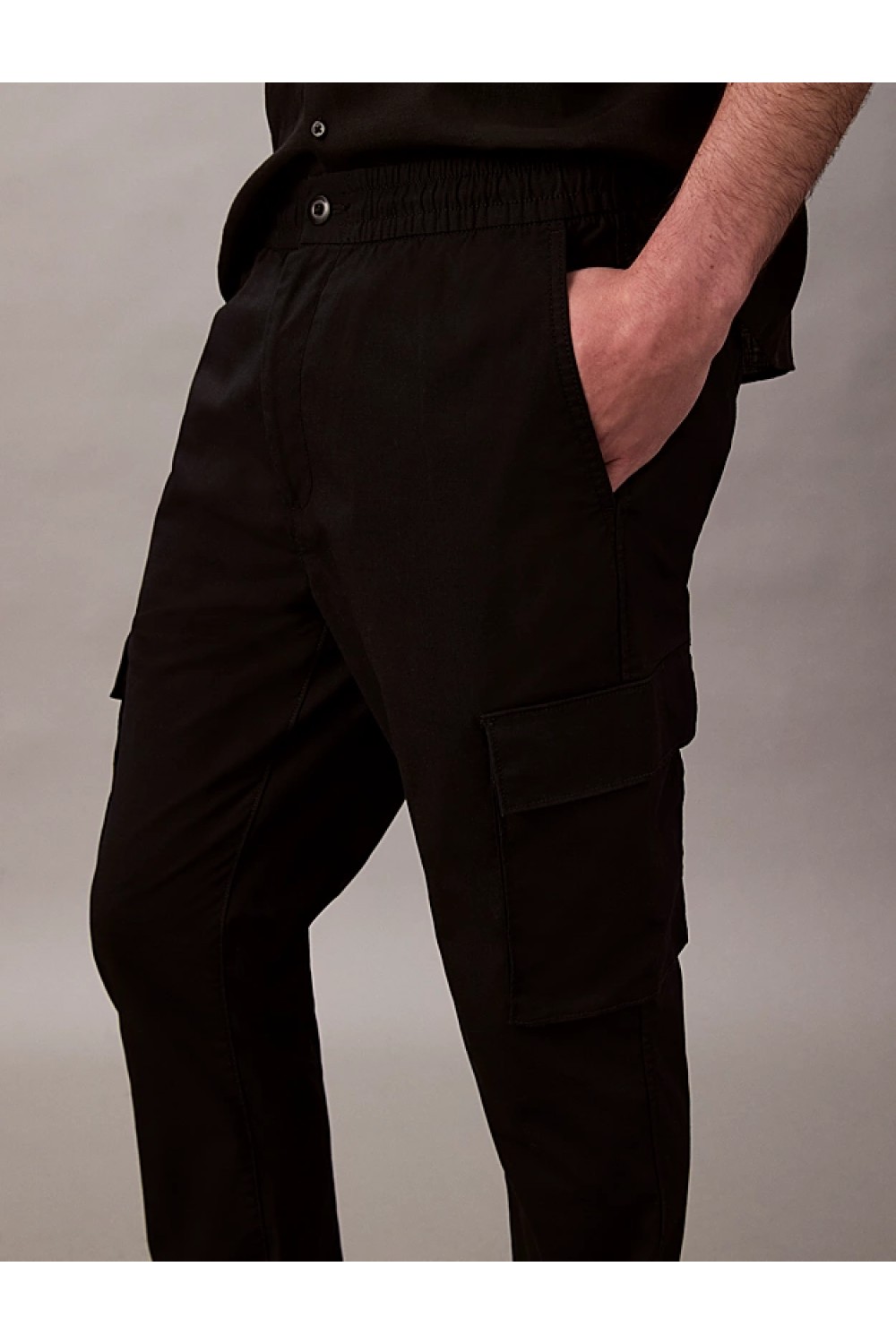 CALVIN KLEIN JEANS CARGO PANTS SKINNY RIPSTOP BLACK LV04RC617G-UB1