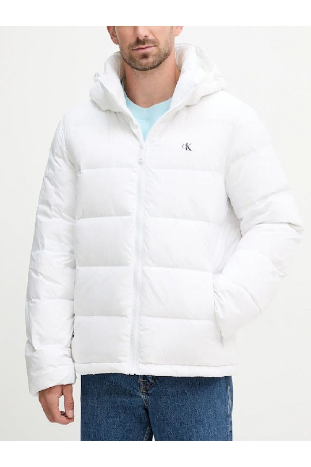CALVIN KLEIN JEANS JACKET PUFFER WHITE LV04RC518G-YAF