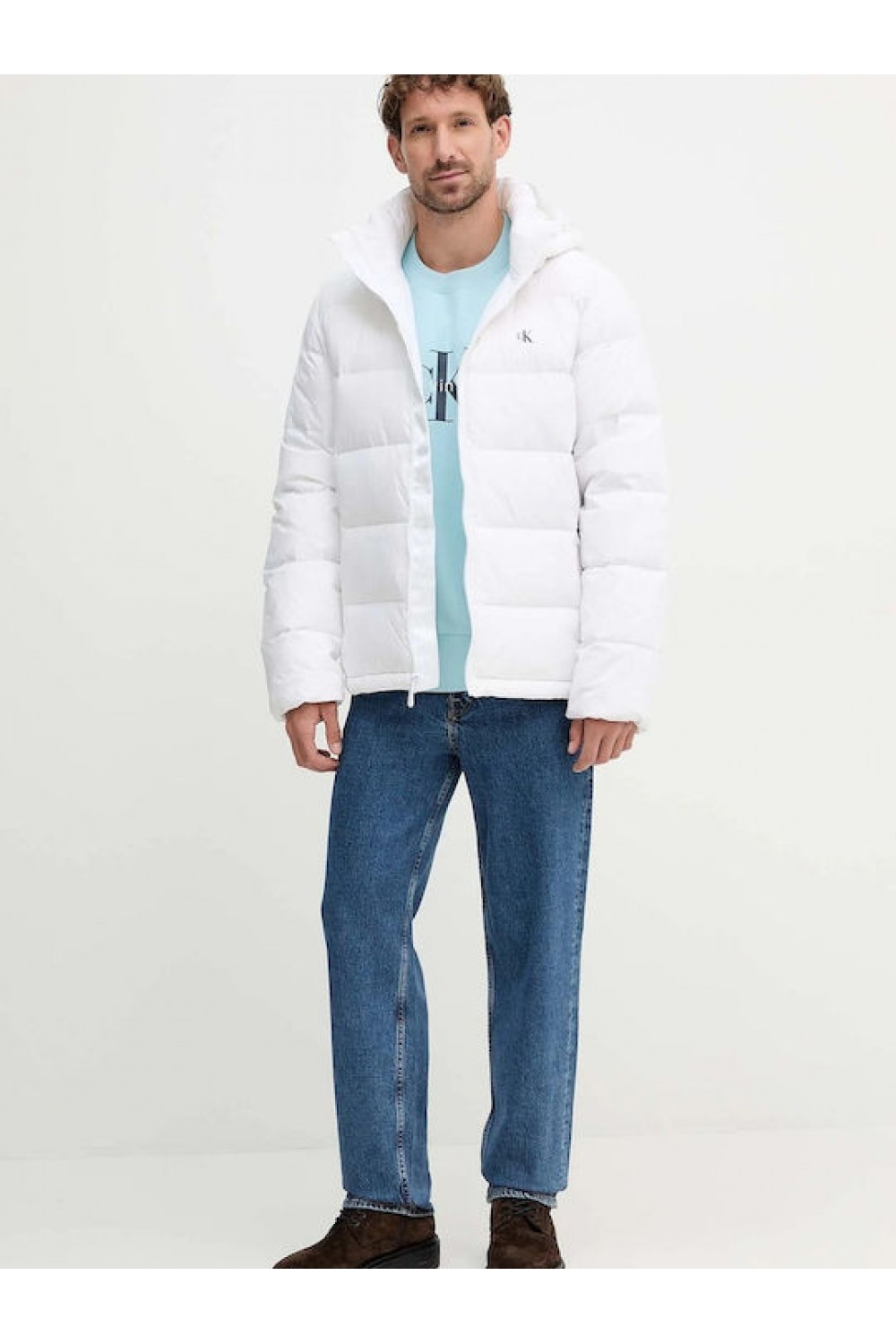 CALVIN KLEIN JEANS JACKET PUFFER WHITE LV04RC518G-YAF
