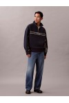 CALVIN KLEIN JEANS SPACER RELAXED FIT QUARTER ZIP SWEATSHIRT DARK SAPPHIRE LV04RE221G-CEF