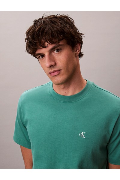 CALVIN KLEIN JEANS T-SHIRT MONOGRAM LOGO WILD GREEN LV04RC275G-VFL