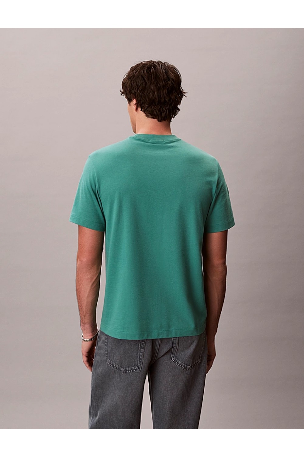 CALVIN KLEIN JEANS T-SHIRT MONOGRAM LOGO WILD GREEN LV04RC275G-VFL