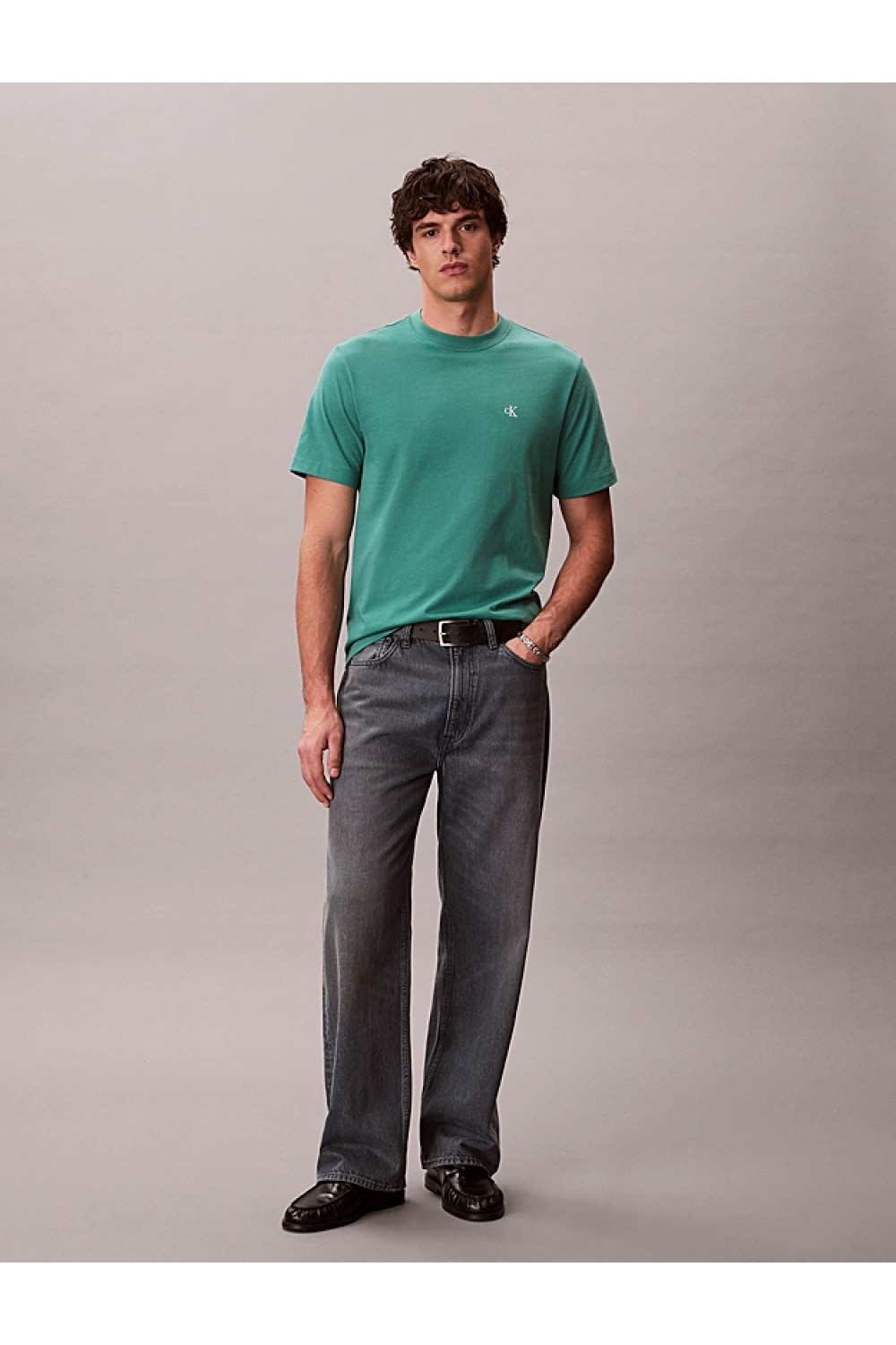 CALVIN KLEIN JEANS T-SHIRT MONOGRAM LOGO WILD GREEN LV04RC275G-VFL