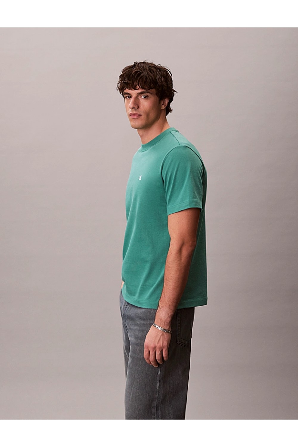 CALVIN KLEIN JEANS T-SHIRT MONOGRAM LOGO WILD GREEN LV04RC275G-VFL