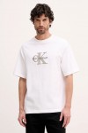 CALVIN KLEIN JEANS T-SHIRT MONOGRAM LOGO BRILLIANT WHITE LV04RE815G-YAF