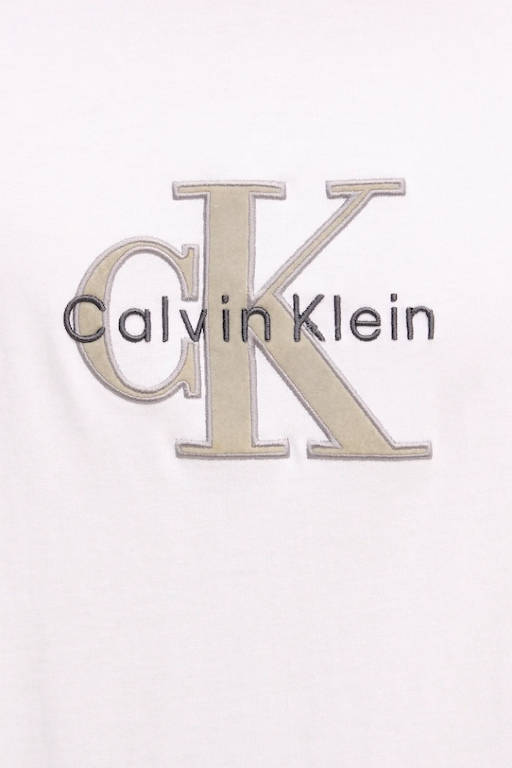 CALVIN KLEIN JEANS T-SHIRT MONOGRAM LOGO BRILLIANT WHITE LV04RE815G-YAF