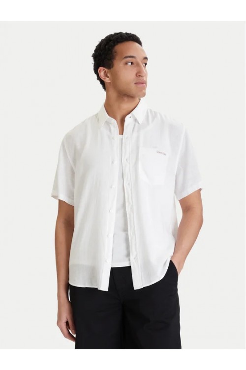 CALVIN KLEIN JEANS SOLID CLASSIC FIT SHIRT WHITE LV04RF120G-YAA
