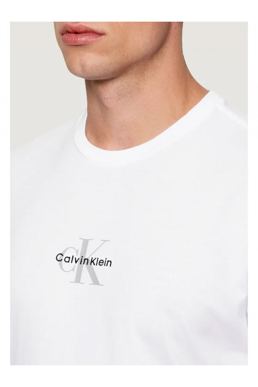 CALVIN KLEIN JEANS T-SHIRT MONOGRAM LOGO BRILLIANT WHITE LV04RB866G-YAA