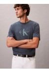 CALVIN KLEIN JEANS T-SHIRT MONOGRAM LOGO NEARLY NAVY HEATHER B8289 LV04RB862G-RF9