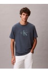 CALVIN KLEIN JEANS T-SHIRT MONOGRAM LOGO NEARLY NAVY HEATHER B8289 LV04RB862G-RF9