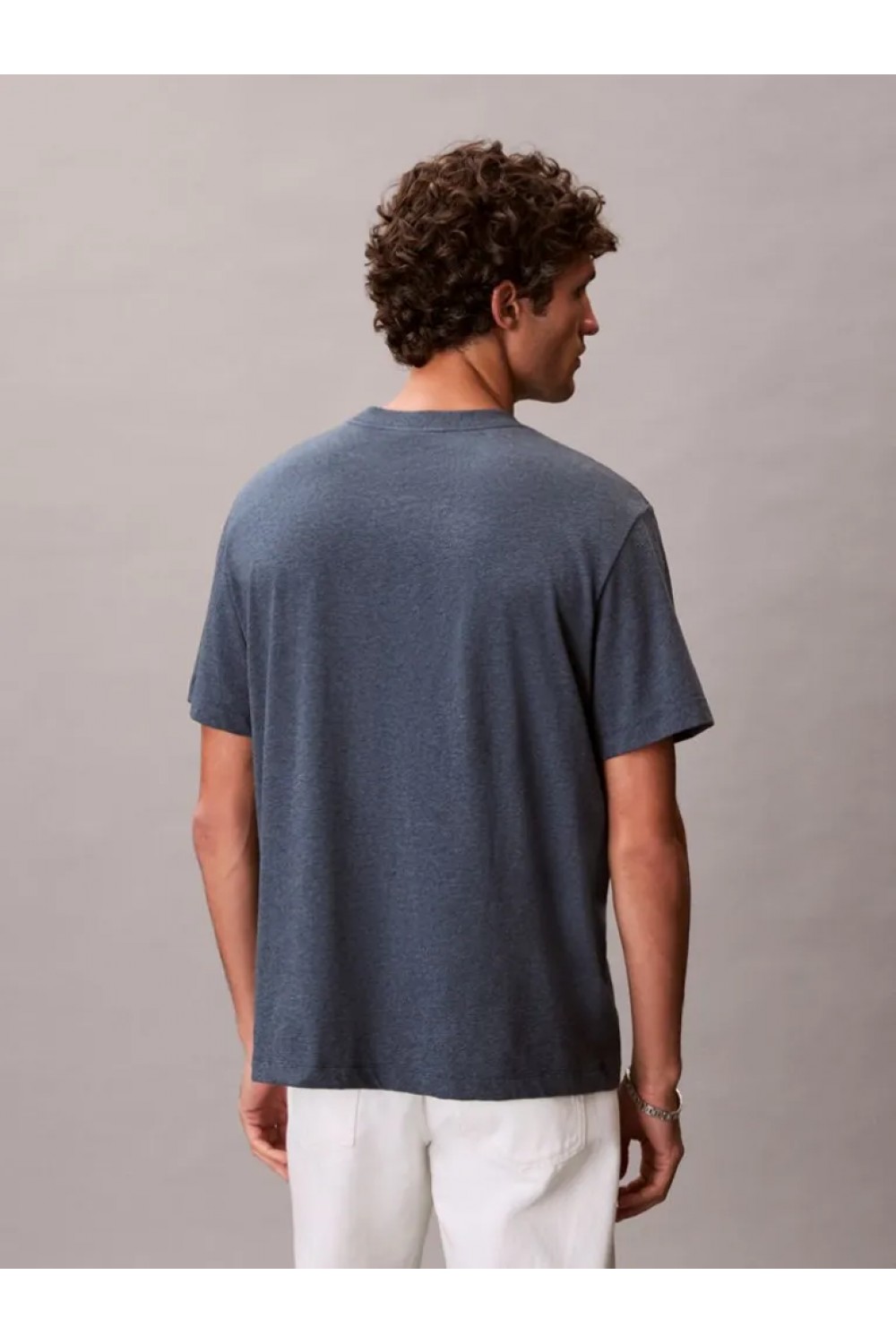 CALVIN KLEIN JEANS T-SHIRT MONOGRAM LOGO NEARLY NAVY HEATHER B8289 LV04RB862G-RF9