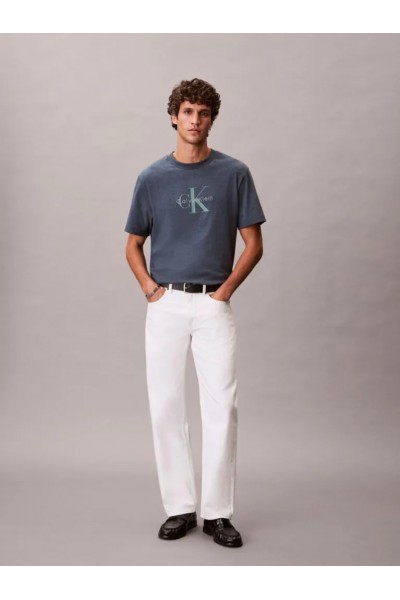 CALVIN KLEIN JEANS T-SHIRT MONOGRAM LOGO NEARLY NAVY HEATHER B8289 LV04RB862G-RF9