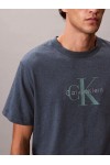 CALVIN KLEIN JEANS T-SHIRT MONOGRAM LOGO NEARLY NAVY HEATHER B8289 LV04RB862G-RF9
