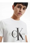 CALVIN KLEIN JEANS T-SHIRT SLIM MONOGRAM BRIGHT WHITE J30J320935-YAF