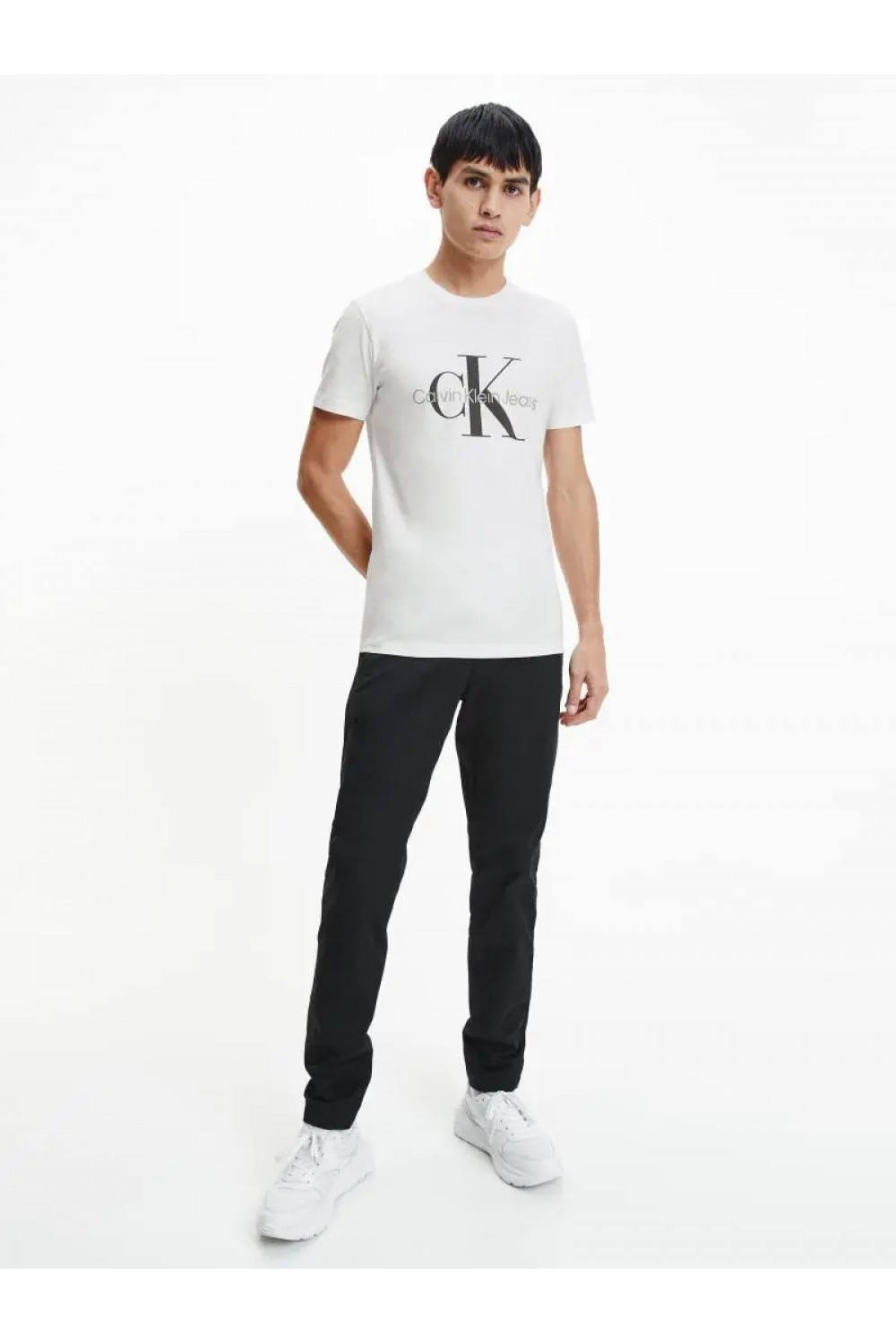 CALVIN KLEIN JEANS T-SHIRT SLIM MONOGRAM BRIGHT WHITE J30J320935-YAF