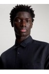 CALVIN KLEIN JEANS LINEN COTTON SHIRT BLACK J30J325172-BEH