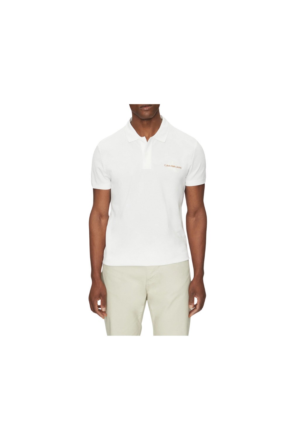 CALVIN KLEIN JEANS POLO T-SHIRT MONOGRAM CK WHITE J30J325664-0K4