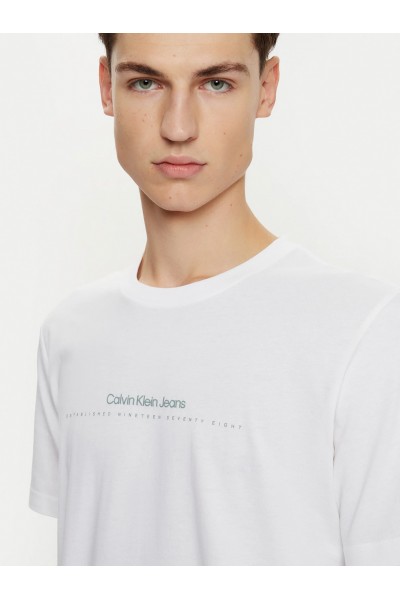 CALVIN KLEIN JEANS T-SHIRT MINIMAL LOGO BRIGHT WHITE J30J327075-YAF