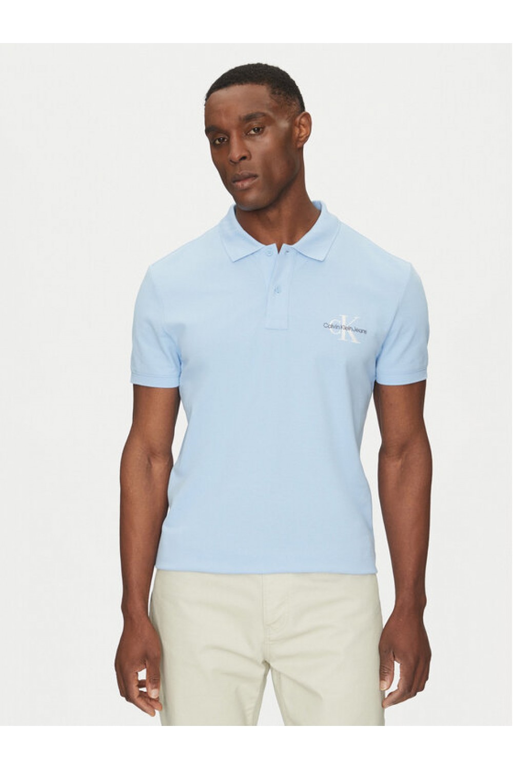 CALVIN KLEIN JEANS POLO T-SHIRT MONOGRAM CK BLUE J30J325664-CBR