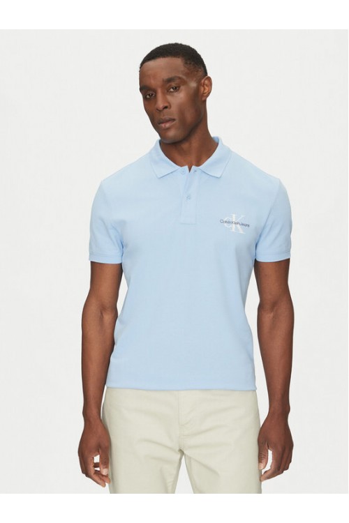 CALVIN KLEIN JEANS POLO T-SHIRT MONOGRAM CK BLUE J30J325664-CBR