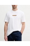 CALVIN KLEIN JEANS BROWN LOGO T-SHIRT BRIGHT WHITE J30J327524-YAF