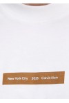CALVIN KLEIN JEANS BROWN LOGO T-SHIRT BRIGHT WHITE J30J327524-YAF