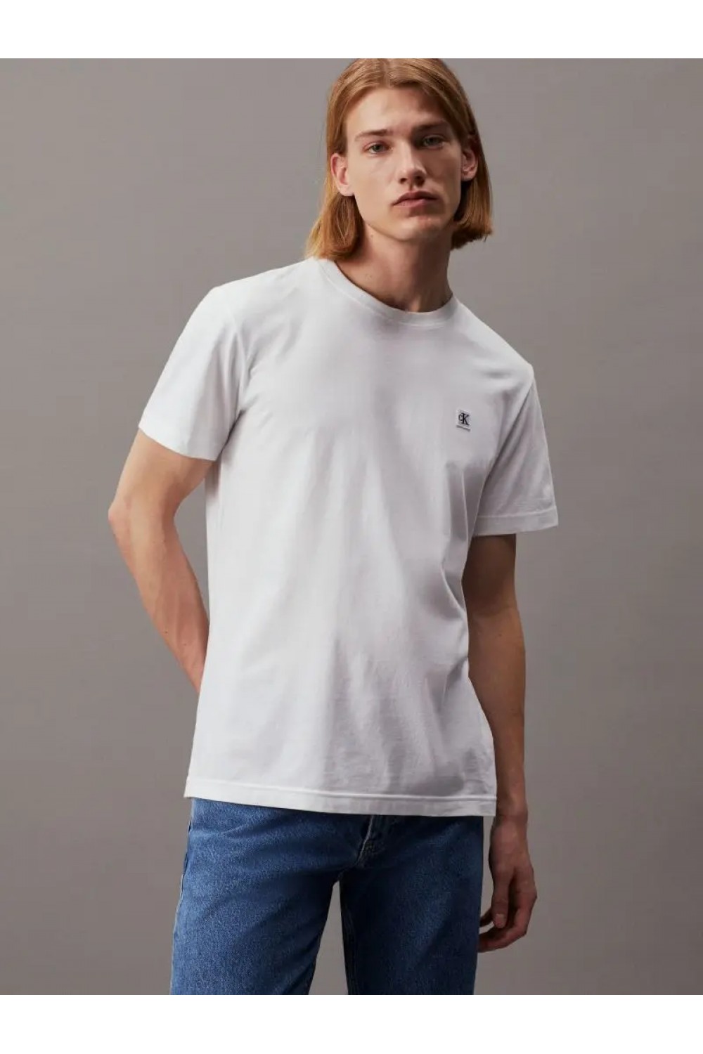 CALVIN KLEIN JEANS T-SHIRT CK EMBRO BADGE SLIM BRIGHT WHITE J30J325268-YAF