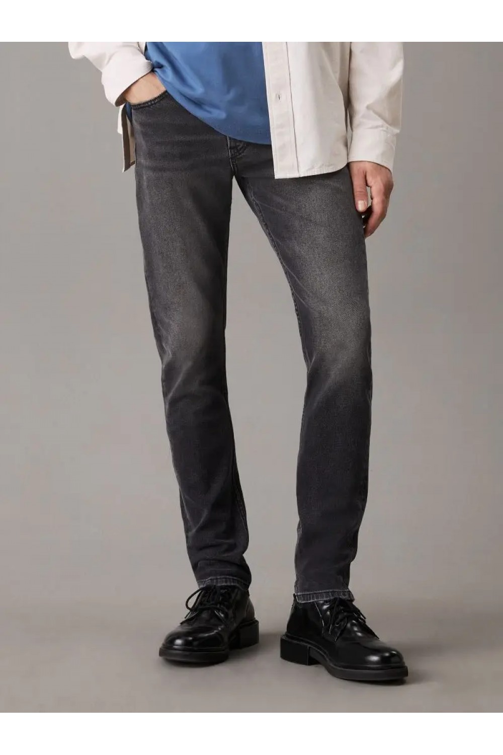 CALVIN KLEIN JEANS SLIM TAPERED JEANS DENIM BLACK J30J326532-1BY