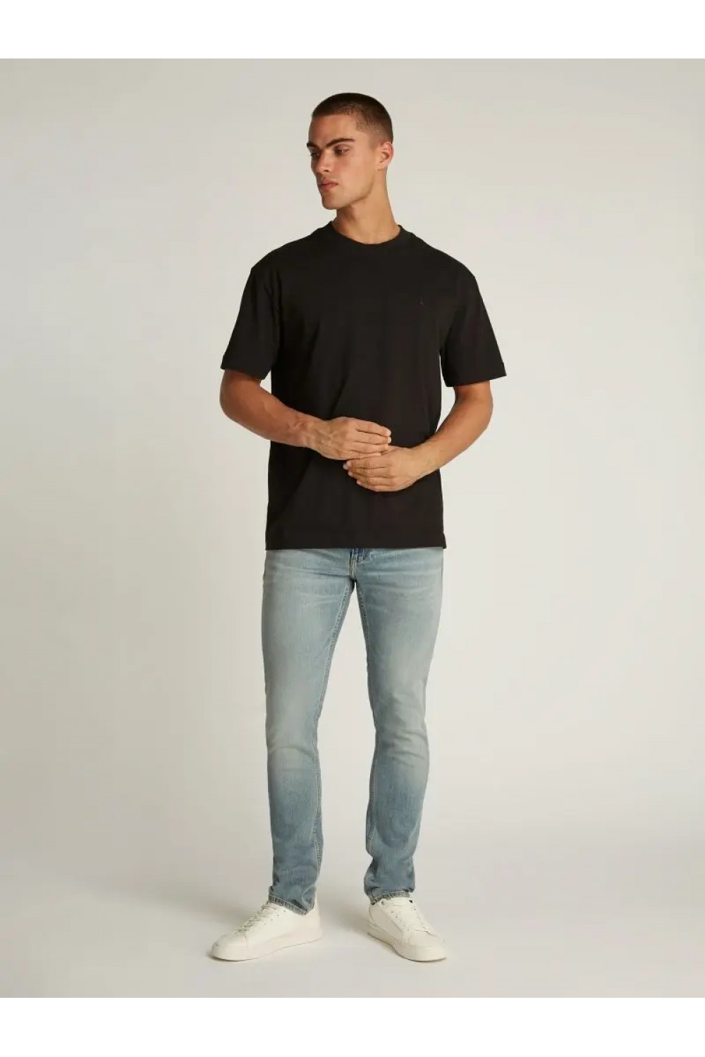 CALVIN KLEIN JEANS T-SHIRT SOFT LAYERED CK BLACK J30J327089-BEH