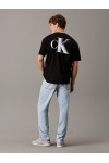 CALVIN KLEIN JEANS T-SHIRT RELAXED MONOGRAM CK BLACK J30J327475-BEH