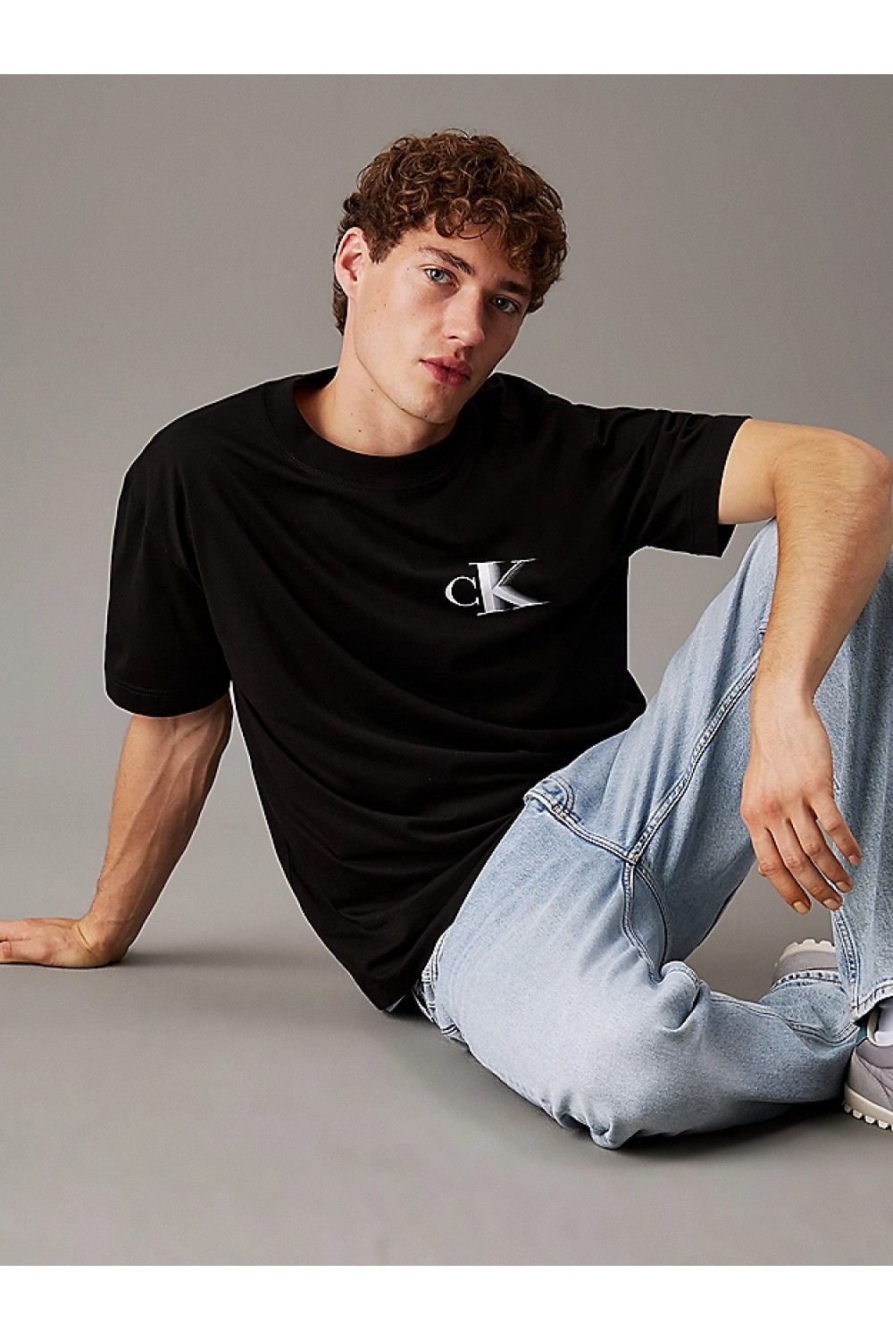 CALVIN KLEIN JEANS T-SHIRT RELAXED MONOGRAM CK BLACK J30J327475-BEH