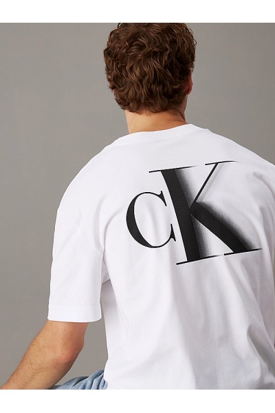 CALVIN KLEIN JEANS T-SHIRT RELAXED MONOGRAM BRIGHT WHITE J30J327475-YAF