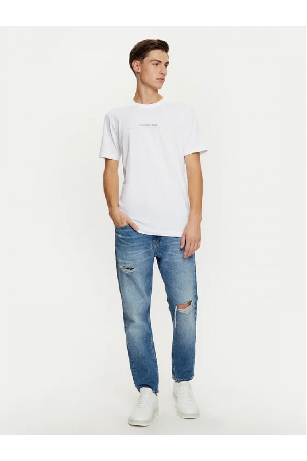 CALVIN KLEIN JEANS T-SHIRT MINIMAL LOGO BRIGHT WHITE J30J327075-YAF