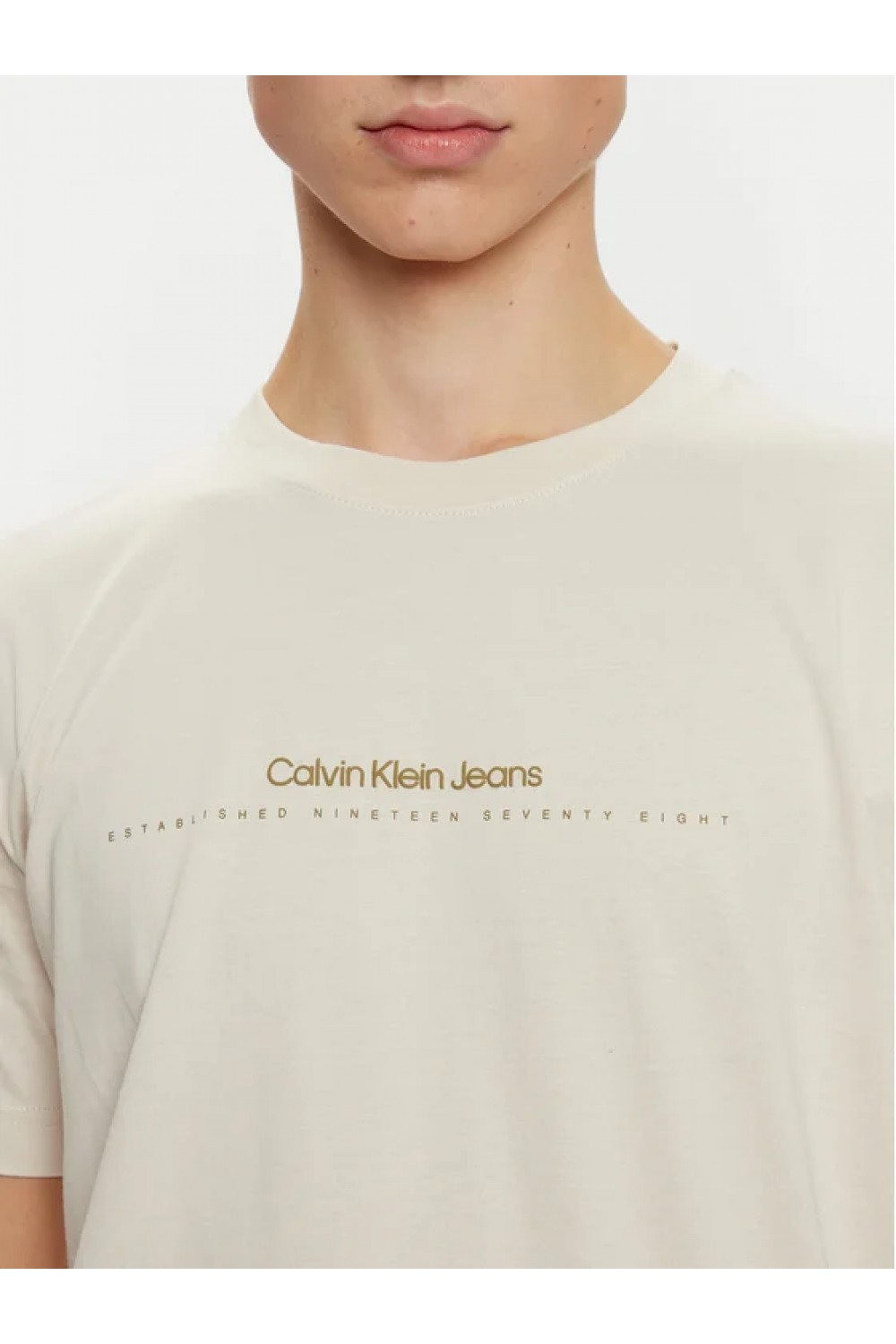 CALVIN KLEIN JEANS T-SHIRT MINIMAL LOGO MOONBEAM J30J327075-PDH