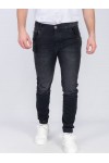 DAMAGED DENIM PANTS SLIM FIT BLACK DM21B