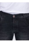DAMAGED DENIM PANTS SLIM FIT BLACK DM21B