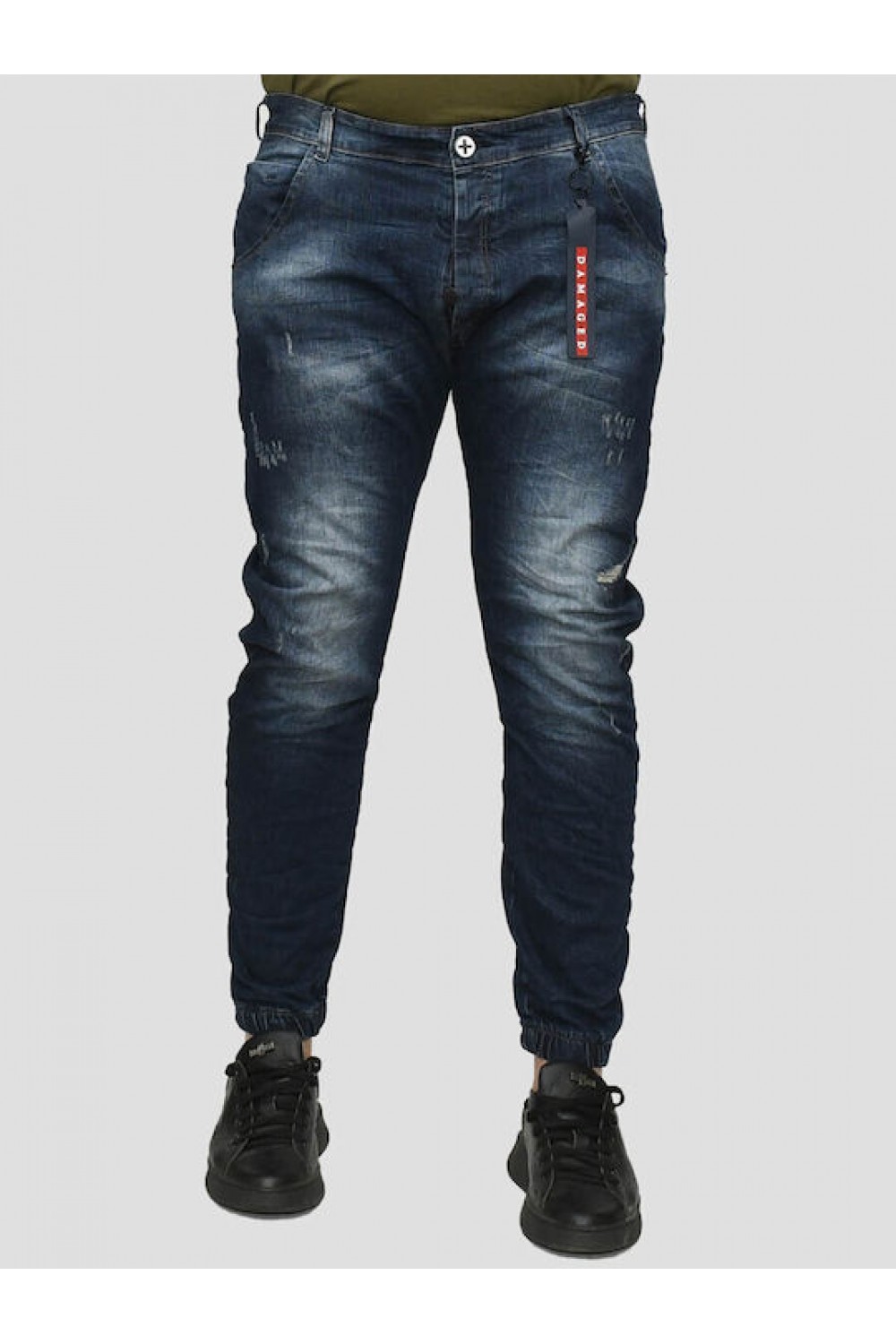 DAMAGED DENIM PANTS SLIM FIT BLACK DM21A