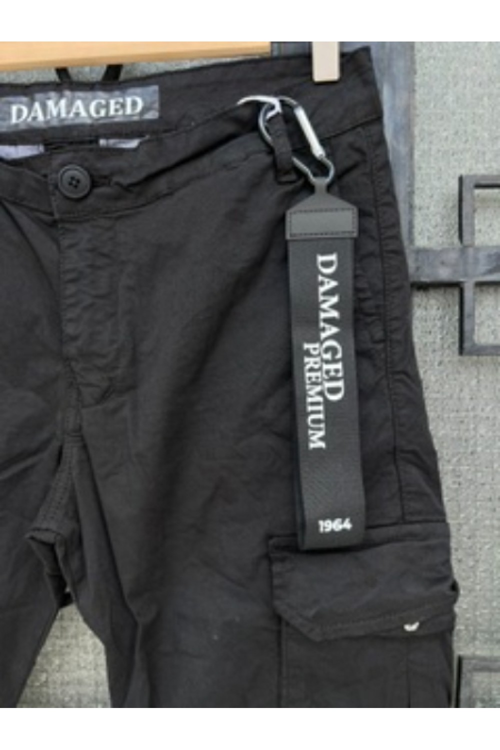 DAMAGED CARGO PANTS BLACK WR92