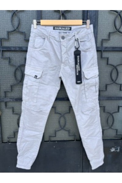 DAMAGED CARGO PANTS GREY WS37D