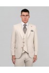 DEZING SUIT SLIM FIT ECRU S-2696