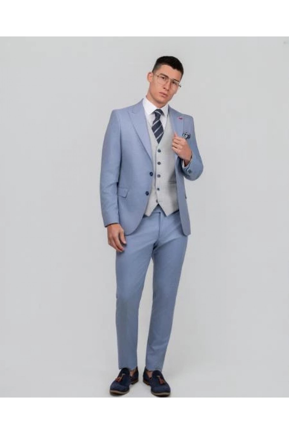 DEZING SUIT SLIM FIT LIGHT BLUE S-26106
