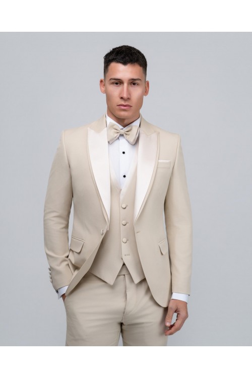 DEZING WEDDING SUIT SLIM FIT BEIGE WS-2342