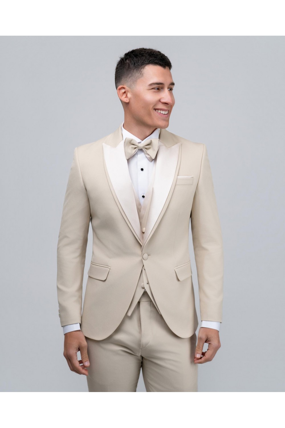DEZING WEDDING SUIT SLIM FIT BEIGE WS-2342