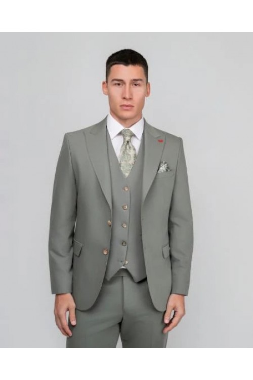 DEZING SUIT SLIM FIT LIGHT GREEN S-26105