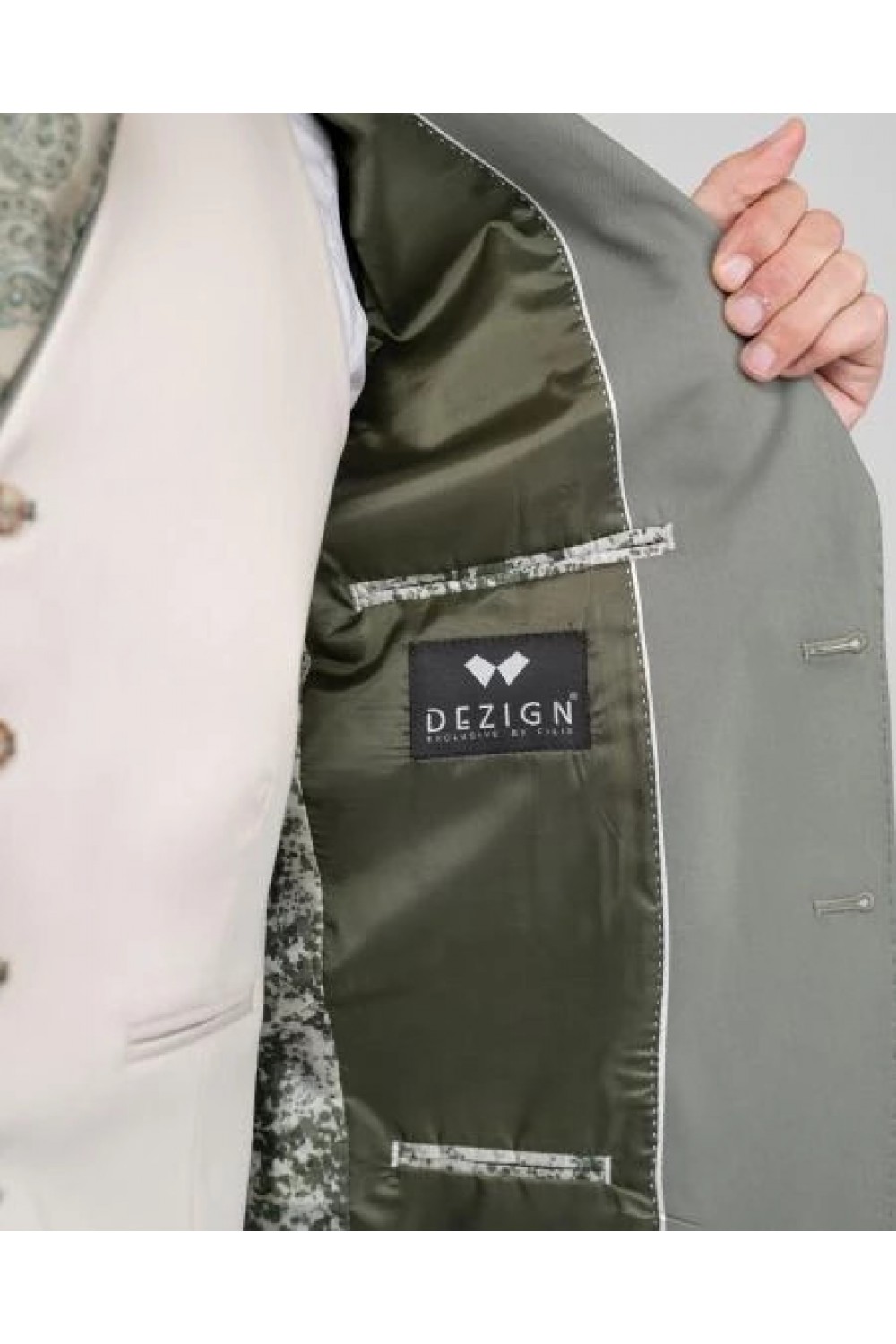 DEZING SUIT SLIM FIT LIGHT GREEN S-26105