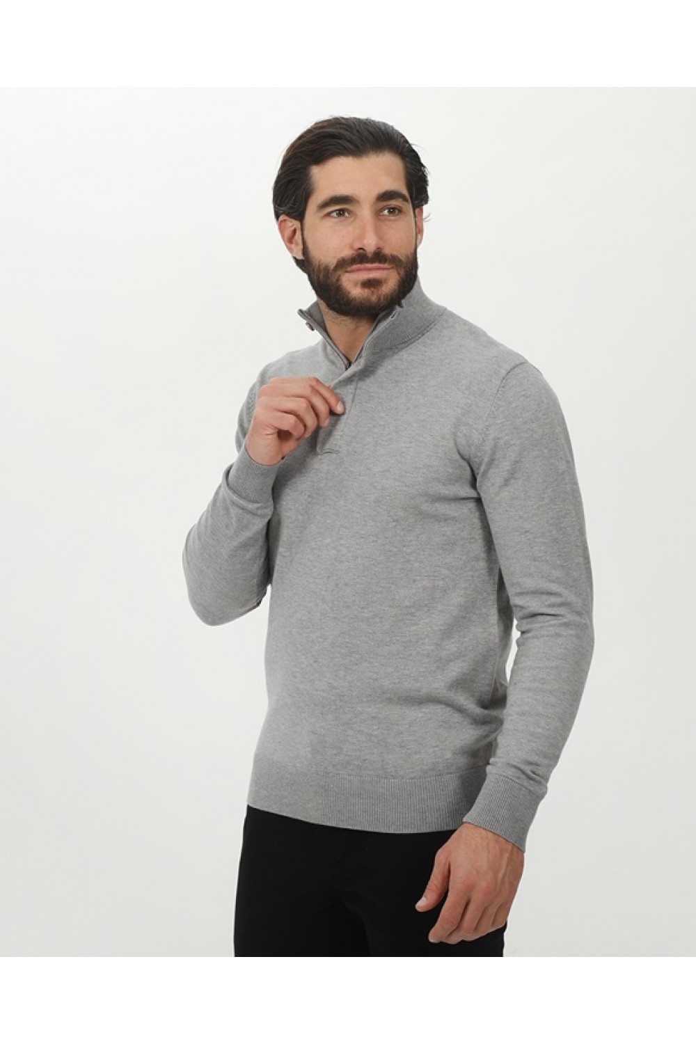 EXPLORER HALF ZIP COTTON GRAY 2411102015