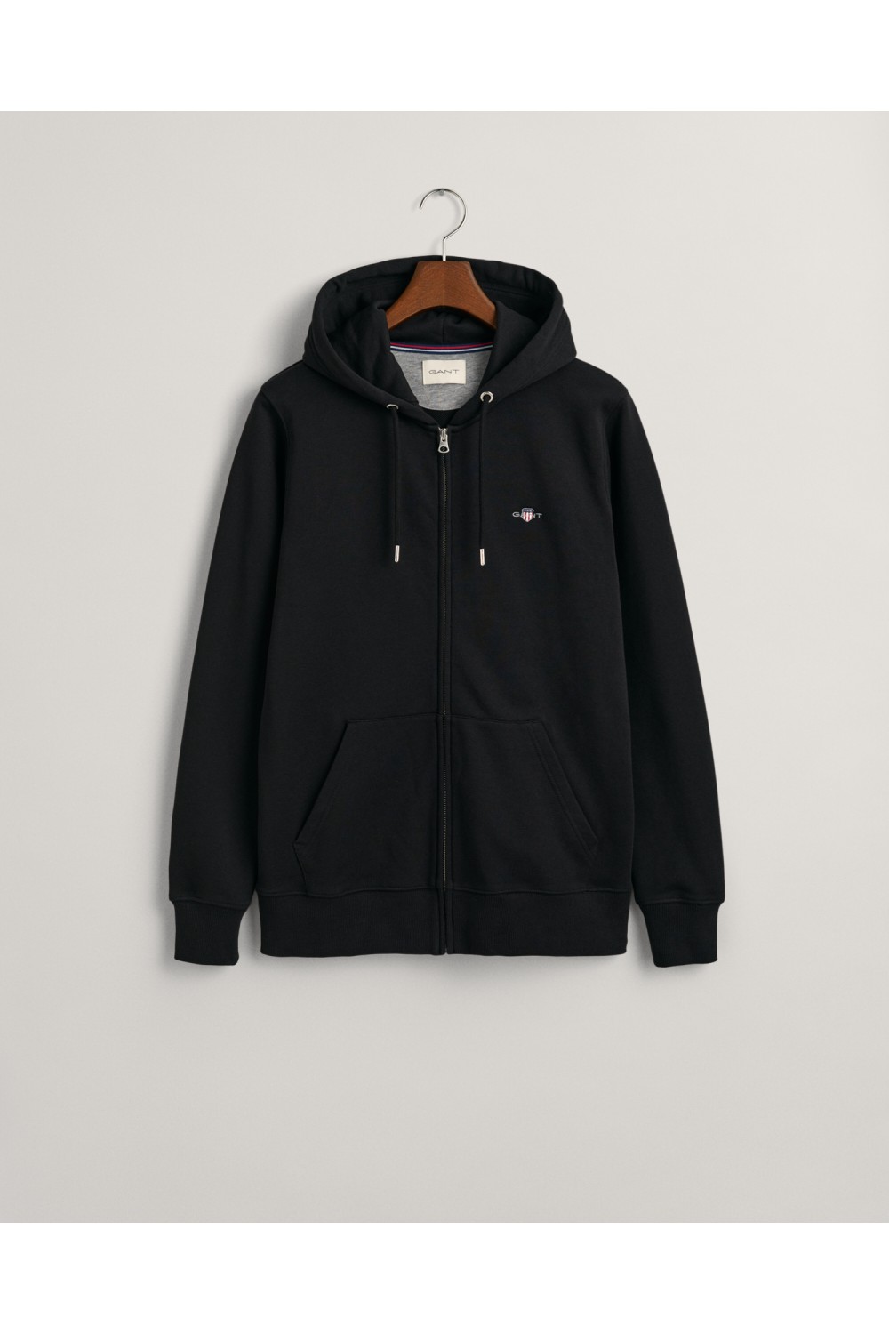 GANT REGULAR SHIELD FULL ZIP HOODIE BLACK 2007059-005